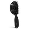 NuWay 4HAIR® DoubleC® U.S. Patented Double Curved Detangling Brush is Hair Dryer Safe (Iron Black)