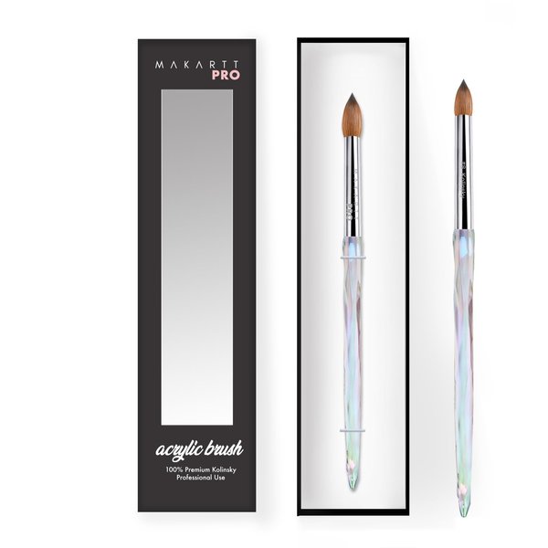 Kolinsky Acrylic Nail Brush for Acrylic Powder and EMA Monomer Application, Made for Professional Nail Technicians, Size #10
