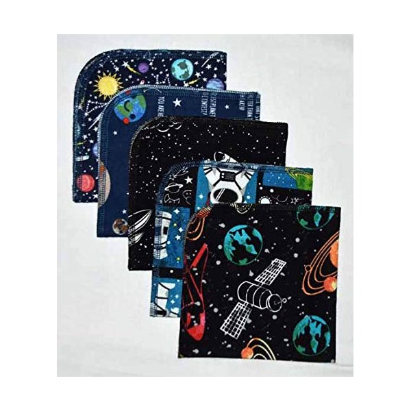 1 Ply 12x12 Inches Set of 5 Printed Flannel Paperless Towels Out of This World