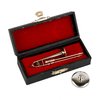Dselvgvu Copper Miniature Trombone with Stand and Case Mini Musical Instrument Miniature Dollhouse Model Mini Trombone Home Decoration … (3.46"x0.75")
