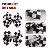 2PC Racing Checkered Flag Hair Bow Clips 4 Inch Girls Women Black and White Racing Fan Pigtail Hair Accessories