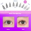 Bottom Lash Clusters DIY Eyelash Extensions - DAODER 90pcs Wispy Natural Look Clear Band Lashes for Bottom Eyelashes 6mm