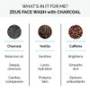 ZEUS Daily Face Wash with Charcoal for Men, Detoxifying Everyday Skin Facial Cleanser, Exfoliating Face Wash for All Skin Types - Made in USA - 4 fl. Oz.