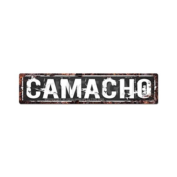 CAMACHO MAN CAVE Street Sign Chic Rustic Street Plate Sign Bar Cafe Restaurant shop Home man cave Decor sign