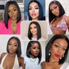 SUPERNOVA Ready To Go Glueless Bob Wigs Human Hair Pre Plucked Glueless Straight Bob Wig Human Hair Upgraded No Glue Pre Cut 5x5 Lace Closure Wigs for Women Natural Hairline 180 Density 10 Inch