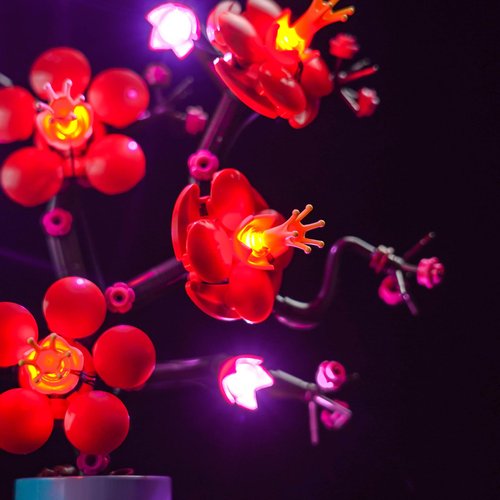 BrickBling Light Compatible with Lego Icons Plum Blossom Flower Décor, LED Lighting Compatible with Lego 10369, Light up Your Botanical Collection (No Model Set)