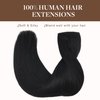 GOO GOO Wire Hair Extensions Real Human Hair, 18inch 95g Jet black, Invisible Wire Hair Extensions with Transparent, Seamless Fish Line Hairpiece, Straight Remy Hair Extensions