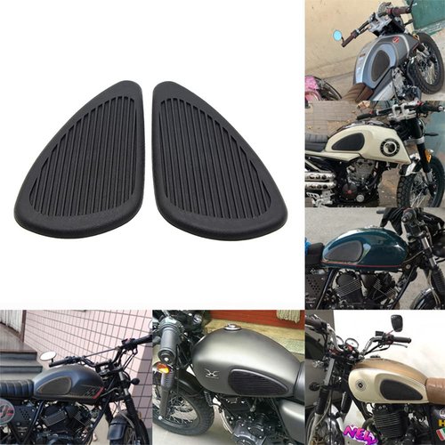 Kucehiup Motorcycle Fuel Tank Knee Pad, Vintage Tank Side Panels Protector Stickers Universal Gas Petrol Tank Knee Pads(Black2)