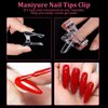 BRAVECOW 20pcs/set Nail Tips Clip Nail Art Tools DIY Extension Clamp Clips For Quick Building Poly Finger Nail Gel Clear Plastic Finger Extension…