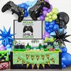Video Game Balloon Arch Garland Kit, Blue Purple Green Black Party Balloons with 2Pcs Game Handle Foil Balloons for Video Game Theme Birthday Party Boys Gamer Night Decor
