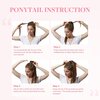 GOO GOO Ponytail Extension, Long Straight Wrap Around Clip in Handmade Real Human Hair for Women,Hair Piece Pony Tail Hair Extensions Hairpieces for Girls,Chocolate Brown to Caramel Blonde #4/27/4,