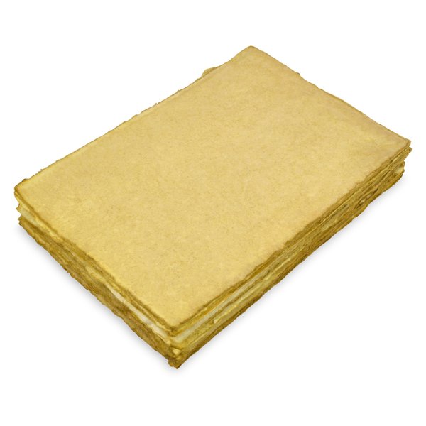 TYH Supplies Watercolor Handmade Paper Sheets 50 Count - Light Coffee - 200 GSM - Rough Thick Deckled Edge Textured Paper for Painting Drawing and Invitations 6 x 4 Inch Made with Recycled Cotton
