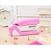 Bostitch Office InCourage Spring-Powered Compact Stapler, BCA Pink (1588), plastic-half strip