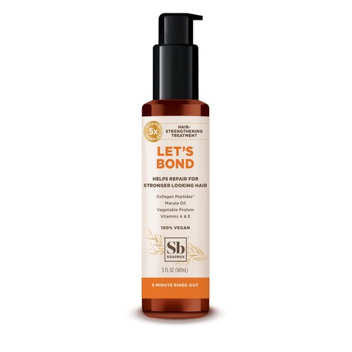 Soapbox Hair Treatment for Dry, Damaged Hair, Let's Bond Hair Treatment with Collagen Peptides to Repair, Prevent Breakage, Nourish and Strengthen Fine, Frizzy Hair, Paraben Free & Color Safe, 5oz