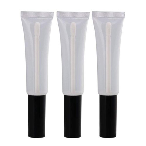 ASTRQLE 10 Pcs 15ml Empty Clear Plastic DIY Lip Gloss Tube Container Bottle Jar Pot with Brush