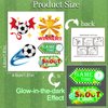 Qpout 96Pcs Soccer Sports Temporary Tattoos, Luminous Football Game Waterproof Tattoos Glow in the Dark European Cup Soccer Stickers for Soccer Theme Birthday Party Favors Decorations