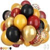 Black Burgundy Gold Balloon, 12 Inches 50 Pcs Burgundy and Gold Balloons Set with Metallic Gold Black Lemon Yellow Balloons for Kids Magical Wizard Party Birthday Baby Shower Party Decorations