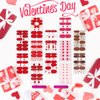 12 Sheets Valentine's Day Nail Wraps Full Stickers Nail Polish Strips, DIY Self-Adhesive Nail Art Decals Heart Kiss Love Pattern Valentine Party Decor with 2 Piece Nail Files (168 Pieces)