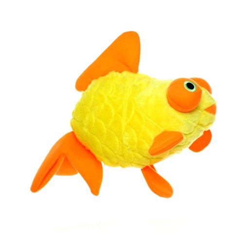 MIGHTY- Ocean Goldfish - Squeaker - Multiple Layers. Made Durable, Strong & Tough. Interactive Play Dog Toy (Tug, Toss & Fetch). Machine Washable & Floats