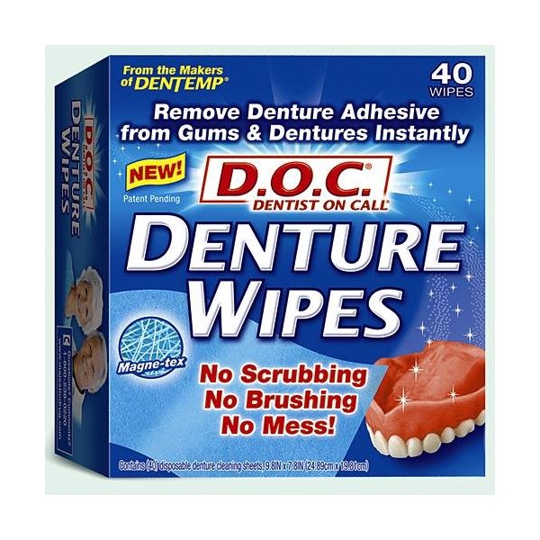 DOC Denture Wipes- No Scrubbing Brushing or Mess
