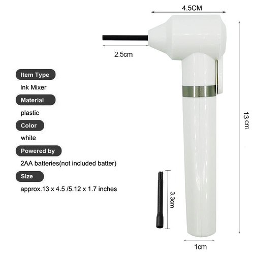 ALIWOD Ink Mixer Tattoo Electric Pigment Makeup Eyebrow Nail Polish Mixer Color Machine Supply with 100PCS Mixing Sticks Watercolor Ink Painting Agitator Blender Kit (White)