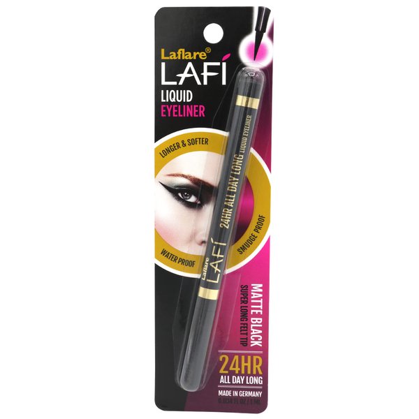 Laflare LAFI Liquid Eyeliner, Super Long Felt Tip, Long-Lasting Makeup, Waterproof & Smudgeproof, All Day Long Eye Liner (Matte Black)