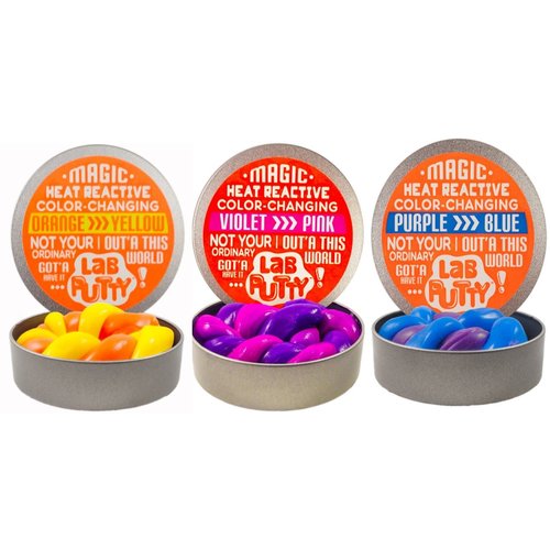 JA-RU Lab Putty-Color Changing Putty (3 Putty Assorted) Heat Sensitive Slime Fidget Toys for Kids and Adults. Stress Therapy Putty Sensory Slime. Crazy Color Changing Toys. 9576-3A
