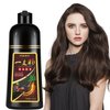 Dark Brown Hair Dye Shampoo 3 in 1, 100% Gray Hair Coverage in Minutes, Instant Hair Color Shampoo for Women & Men, Natural Plant Bubble Shampoo Hair Dye, Champu Con Tinte Para Canas - 16.9 Fl Oz