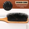 Hair Brush Natural Wooden Paddle Brush,Hairbrush,Paddle hair brush/brushes for men/women,Wood hairbrush for women,Brush for thick or curly hair,Black/Square hair brush,Beech Massage Scalp Brush