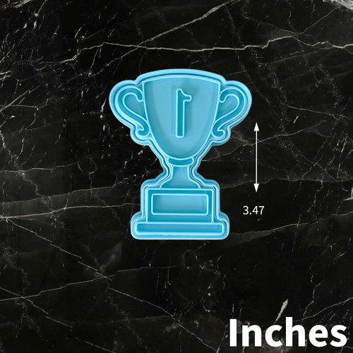 Trophy Cookie Cutter with Stamp – Moose Goods | Food-Grade Plastic | Easy to Use | Sports Award Cookie Mold for Baking & Decorating