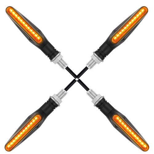 SKARORING Motorcycle Turn Signals LED, Motorcycle Blinkers LED Flowing Light, Motorcycle Blinkers Brake Light, LED Turn Signals With Brake Lights, Motorcycle Front Turn Signal Light 12V（4-Pack）