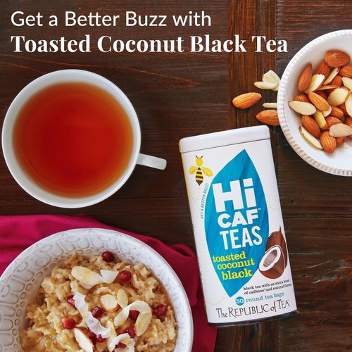 The Republic of Tea — HiCAF Toasted Coconut Black Tea, 50 Tea Bags, High in Caffeine