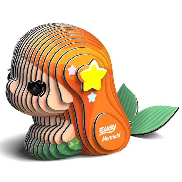 Eugy Mermaid 3D Puzzle, 25 Piece Eco-Friendly Educational Toy Puzzles for Boys, Girls & Kids Ages 6+