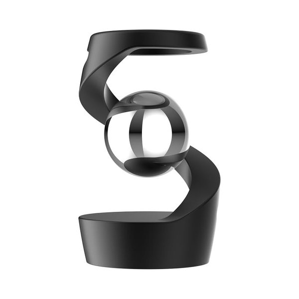 Gravity Defying Kinetic Desk Toy, Levitating Desk Toy, Spinning Desk Toy, Kinetic Spinning Desk Toys, Optical Illusions Toys, Desktop Gyroscope (Black+Silver)