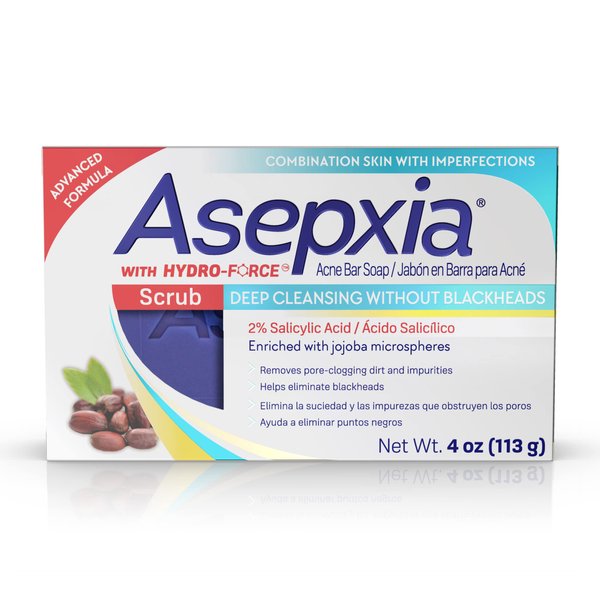 Asepxia Deep Cleansing + Moisturizing Acne Treatment Bar Soap with Cucumber Extract and Salicylic Acid, 4 Ounce