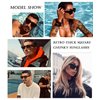 EYLRIM Thick Square Frame Sunglasses for Women Men Fashion Chunky Rectangle Sun Glasses Black Shades(01 Black/Grey)