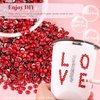 4000PCS 4mm Resin Rhinestones in Bulk (Red), Bedazzling Flatback Crystals for Crafts DIY Nail Decoration, Gems Charms for Tumbler Shoes Clothing Fabric with Pickup Pen and Tweezers