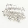 Beautyxyz Bridal Flowers Cream Simulated Pearl Clear Austrian Crystal Hair Comb #828
