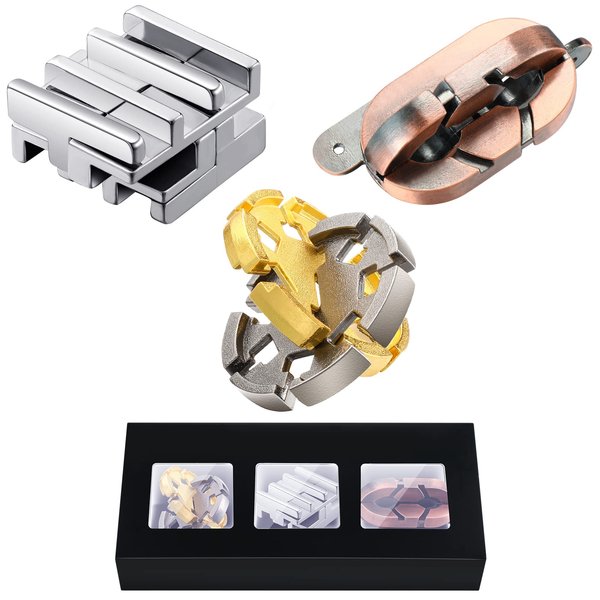 Brain Teaser Metal Puzzle Toys 3D Unfasten Interlocking Puzzle Games for Adults Teens Gifts (Stylish Style)