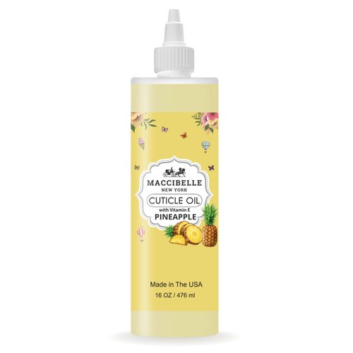 Maccibelle Cuticle Oil For Nails Refill size for Dry Cracked Cuticles (4 Ounce, Pineapple) (16 Ounce, Pineapple)