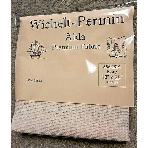 Wichelt Permin Premium AIDA Cross Stitch Fabric 16 Count Lambswool 18" x 25"