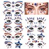 10 Sets 4th of July Temporary Tattoos Stickers Independence Day Face Eye Tattoo Sticker Waterproof Sweatproof American Flag USA Star Patriotic Memorial Day for Adult Kids Make Up Party Parade red
