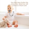 Baby Pacifier Clips One Piece Binky Clip Holder Silicone Teether Clip Pacifier Straps with Clip Baby Teether Toys for Boys and Girls Set of 3 Andy Bear-Ivory+Sage+Blush