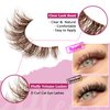 Brown Lashes Natural Look False Eyelashes Faux Mink 6D Wispy Fluffy Eye Lashes DD Curl Fake Eyelashes 9 Pairs Pack
