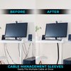 ellostar Cable Management Protection Sleeves for Cord, Reusable Cable Ties, Name Sticker for TV Computer Home Office Entertainment Improvement