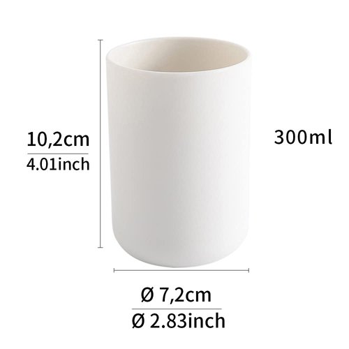 wongwongcat Bathroom Tumbler, Unbreakable Dishwasher Safe Drink Cup 300ml, 2 pieces (white&white)