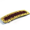 Red and Gold Toned Hair Clip Barrette Modern Seed Beaded French Accessory Authentic Handmade