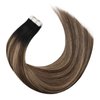Moresoo Tape in Extensions Ombre Black Hair Extensions Tape in Balayage Off Black to Blonde Mix with Brown Tape in Human Hair Extensions Remy Hair Tape in Extensions 14 Inch #1B/4/14 20pcs 50g