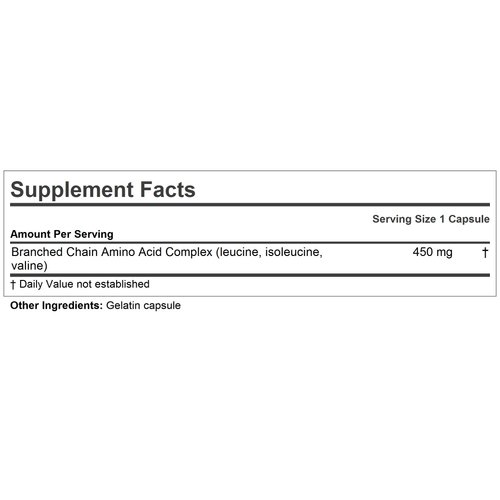 ANDREW LESSMAN Branched Chain Amino Acids 180 Capsules - Pure, Free-Form Essential BCAA Formula: Leucine, Isoleucine and Valine. Hypoallergenic. Easy-to-Swallow Capsules. No Additives.