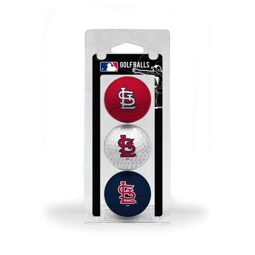 Team Golf MLB St Louis Cardinals 3 Golf Ball Pack Regulation Size Golf Balls, 3 Pack, Full Color Durable Team Imprint